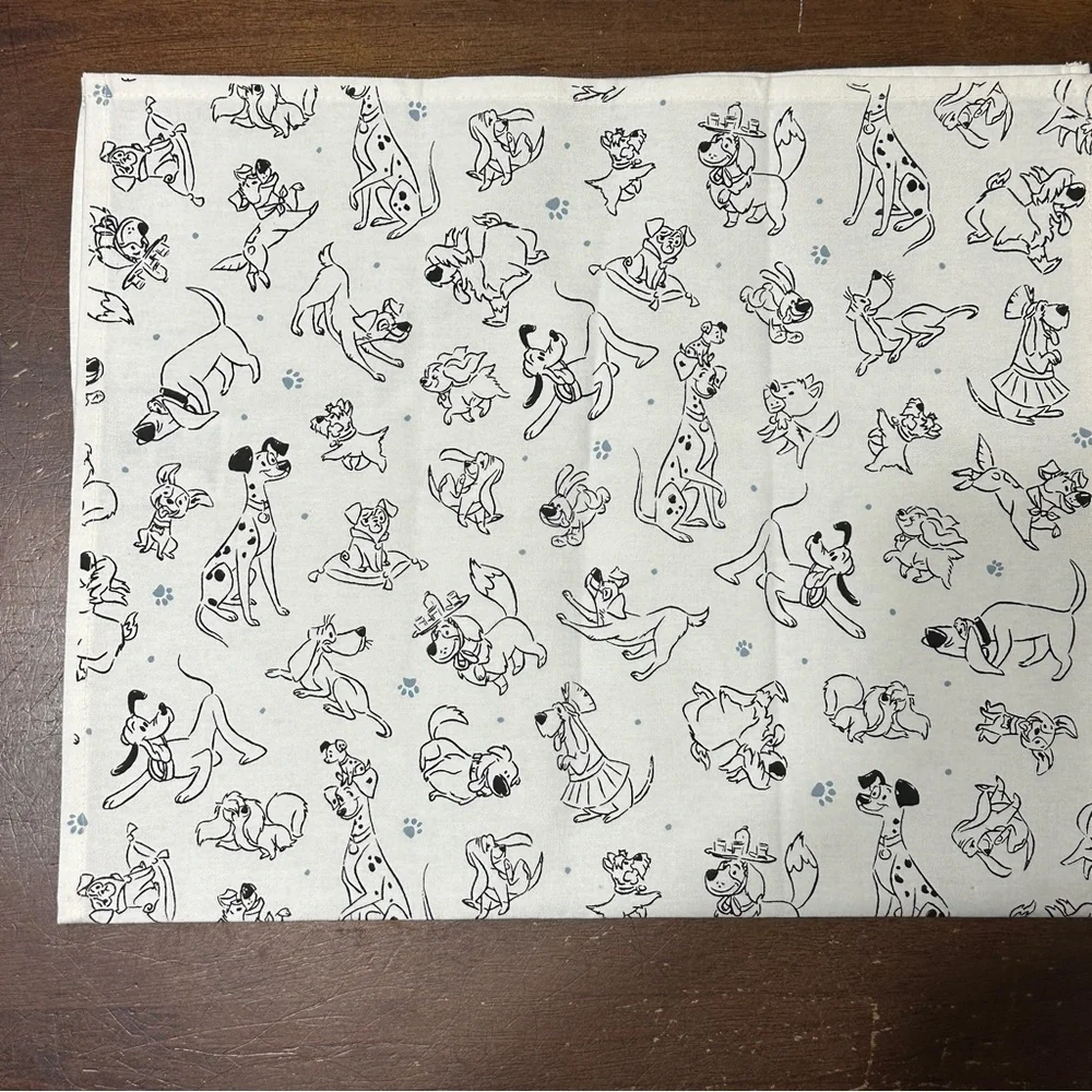 Disney Dogs Kitchen Towel Set Of 2 Dish Towels Cotton New White Blue‎ Sketch